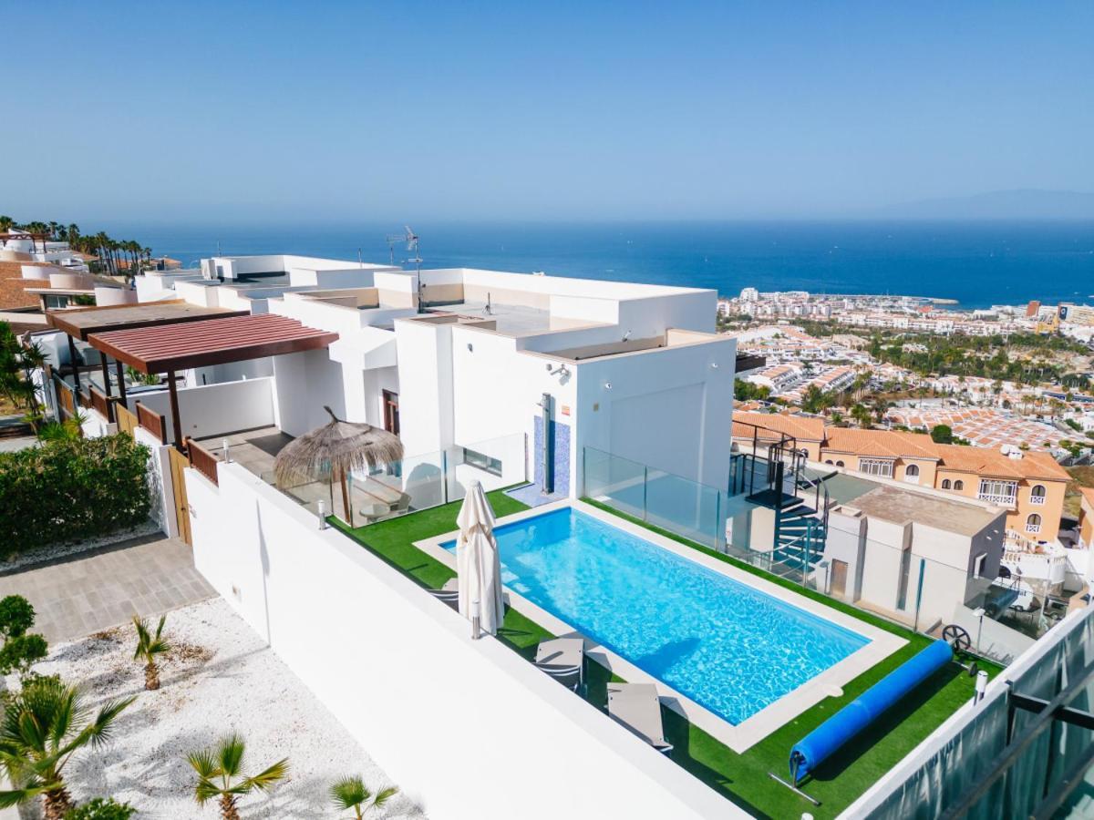 Sunset White Villa - Ocean View, Jakuzzi, Heated Pool, Air-Conditioning, Grill Плая де лас Америкас Екстериор снимка